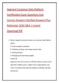 Segment Customer Data Platform  Certification Exam Questions And  Correct Answers &lpar;Verified Answers&rpar; Plus  Rationales 2026 Q&A &vert; Instant  Download Pdf 