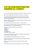 HTH 100 EXAM QUESTIONS AND ANSWERS ALL CORRECT