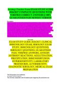 Serology Practice Exam Study Guide 2026 &vert; Questions & Answers Description&colon; Practice exam questions designed to simulate real serology tests&period; Keywords&colon; serology practice exam&comma; test questions&comma; exam prep&comma; study guide