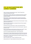 HTH 100 QUIZ QUESTIONS WITH CORRECT ANSWERS 