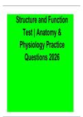 Structure and Function Test Anatomy Physiology Practice Questions Study Guide 2025&sol; 2026