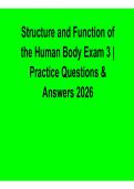 Structure and Function of the Human Body Exam 3 Practice Questions Answers Study Guide 2025&sol; 2026