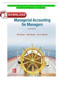 Test Bank &ndash; Managerial Accounting for Managers &lpar;6th Edition&rpar; by Eric Noreen&colon; Complete Chapters 1&ndash;12 Questions&comma; Answers and Rationales Study Guide