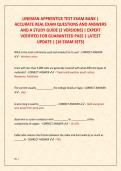 LINEMAN APPRENTICE TEST EXAM BANK &vert;  ACCURATE REAL EXAM QUESTIONS AND ANSWERS  AND A STUDY GUIDE &lpar;2 VERSIONS&rpar; &vert; EXPERT  VERIFIFED FOR GUARANTEED PASS &vert; LATEST  UPDATE &vert; &lpar;16 EXAM SETS&rpar;