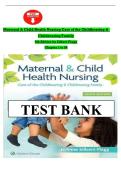 Test Bank &ndash; Maternal & Child Health Nursing&colon; Care of the Childbearing & Childrearing Family &lpar;9th Edition&rpar; by Silbert-Flagg&colon; Questions&comma; Answers and Rationales Study Guide