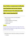 Braze Platform Fundamentals Certification  Exam Questions And Correct Answers  &lpar;Verified Answers&rpar; Plus Rationales 2026  Q&A &vert; Instant Download Pdf 