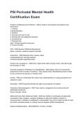 PSI Perinatal Mental Health Certification Exam 2026&sol;2027 Questions And Correct  Detailed  Answers With Rationales 