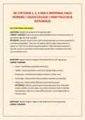 NU 170 EXAM 1&comma; 2&comma; 3 AND 4 MATERNAL-CHILD  NURSING &vert; GALEN COLLEGE &vert; HIGH-YIELD QS &  RATIONALES