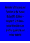 Memmler Structure and Function of the Human Body 10th Edition Chapter 1 Test Bank 2025&sol; 2026 Questions Answers Study Guide