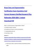 Braze Data and Segmentation  Certification Exam Questions And  Correct Answers &lpar;Verified Answers&rpar; Plus  Rationales 2026 Q&A &vert; Instant  Download Pdf
