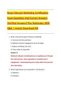 Braze Lifecycle Marketing Certification  Exam Questions And Correct Answers  &lpar;Verified Answers&rpar; Plus Rationales 2026  Q&A &vert; Instant Download Pdf