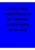 Introduction to Human Anatomy and Physiology Test Bank Comprehensive Exam Practice Questions 2025&sol; 2026
