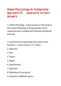 Human Physiology An Integrated Approach Ch 1 exam with correct answers 