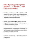 Human Physiology An Integrated Approach&comma; 8 e&comma; Chapter 1 exam with correct answers