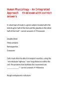 Human Physiology - An Integrated Approach 8th ed exam with correct answers