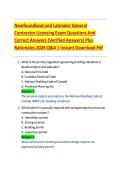 Newfoundland and Labrador General  Contractor Licensing Exam Questions And  Correct Answers &lpar;Verified Answers&rpar; Plus  Rationales 2026 Q&A &vert; Instant Download Pdf 
