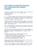 NCCT MEDICAL ASSISTANT PRACTICE TEST QUESTIONS AND CORRECT ANSWERS