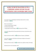 AGILE SCRUM MASTER LEVEL 1 CERTIFICATION STUDY EXAM QUESTIONS AND ANSWERS 100&percnt; PASS&period;