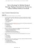 Test Bank for Davis Advantage Medical-Surgical Nursing 2nd Edition &lpar;Hoffman & Sullivan&rpar; &vert; All Chapters &vert; 2025&ndash;2026 Updated &vert; Exam Questions & Answers with Rationales &vert; NCLEX Prep