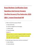 Braze Marketer Certification Exam  Questions And Correct Answers  &lpar;Verified Answers&rpar; Plus Rationales 2026  Q&A &vert; Instant Download Pdf