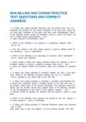NHA BILLING AND CODING PRACTICE TEST QUESTIONS AND CORRECT ANSWERS