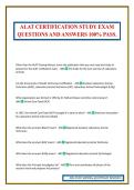 ALAT CERTIFICATION STUDY EXAM QUESTIONS AND ANSWERS 100&percnt; PASS&period;