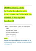 AFAA Primary Group Exercise  Certification Exam Questions And  Correct Answers &lpar;Verified Answers&rpar; Plus  Rationales 2026 Q&A &vert; Instant  Download Pdf 