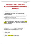 POLS 2311 FINAL PREP 2026  ACTUAL QUESTIONS WITH VERIFIED  ANSWERS&period; 