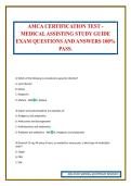 AMCA CERTIFICATION TEST - MEDICAL ASSISTING STUDY GUIDE EXAM QUESTIONS AND ANSWERS 100&percnt; PASS&period;