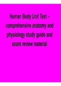 Human Body Unit Test Comprehensive Anatomy and Physiology Study Guide Exam Review Material 2025&sol; 2026