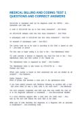MEDICAL BILLING AND CODING TEST 1 QUESTIONS AND CORRECT ANSWERS