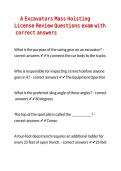 2A Excavators Mass Hoisting License Review Questions exam with correct answers
