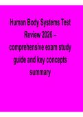 Human Body Systems Test Review 2025&sol; 2026 Comprehensive Exam Study Guide Key Concepts Anatomy Physiology Prep