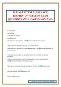 TCU A&P II TEST 3 &lpar;WALLACE&rpar; RESPIRATORY SYSTEM EXAM QUESTIONS AND ANSWERS 100&percnt; PASS&period;