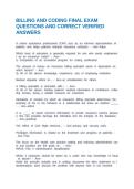 BILLING AND CODING FINAL EXAM QUESTIONS AND CORRECT VERIFIED ANSWERS