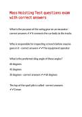 Mass Hoisting Test questions exam with correct answers