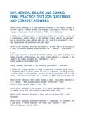 NHA MEDICAL BILLING AND CODING FINAL PRACTICE TEST 2025 QUESTIONS AND CORRECT ANSWERS