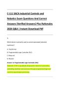 C-111 SACA Industrial Controls and  Robotics Exam Questions And Correct  Answers &lpar;Verified Answers&rpar; Plus Rationales  2026 Q&A &vert; Instant Download Pdf