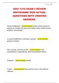 SOCI 1310 EXAM 2 REVIEW  WHITEHAWK 2026 ACTUAL  QUESTIONS WITH VERIFIED  ANSWERS&period; 