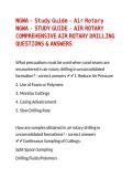 NGWA - Study Guide - Air Rotary NGWA - STUDY GUIDE - AIR ROTARY COMPREHENSIVE AIR ROTARY DRILLING QUESTIONS & ANSWERS 