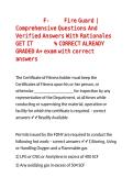 2026 F-60 Fire Guard Comprehensive Questions And Verified Answers With Rationales GET IT 100- CORRECT ALREADY GRADED A&plus; exam with correct answers 