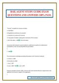 BAIL AGENT STUDY GUIDE EXAM QUESTIONS AND ANSWERS 100&percnt; PASS&period;