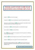 MS BAIL AGENT STUDY GUIDE EXAM QUESTIONS AND ANSWERS 100&percnt; PASS&period;