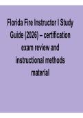 Florida Fire Instructor I Study Guide 2025&sol; 2026 Certification Exam Review and Instructional Methods