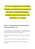 ATT Test 3 Comprehensive Professional Technical Assessment Exam Actual Exam 2026&sol;2027 with Detailed Rationales &vert; Complete Exam-Style Questions &vert; Pass Guaranteed &ndash; A&plus; Graded
