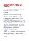 BASIC GERIATRIC NURSING 8TH EDITION EXAM QUESTIONS AND ANSWERS