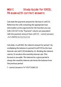 WGU C268 Study Guide for EXCEL PA exam with correct answers