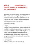 WGU - C268 Spreadsheets - Useful formula guide exam with correct answers