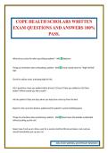COPE HEALTH SCHOLARS WRITTEN EXAM QUESTIONS AND ANSWERS 100&percnt; PASS&period;