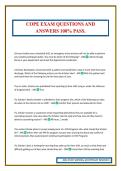 COPE EXAM QUESTIONS AND ANSWERS 100&percnt; PASS&period;